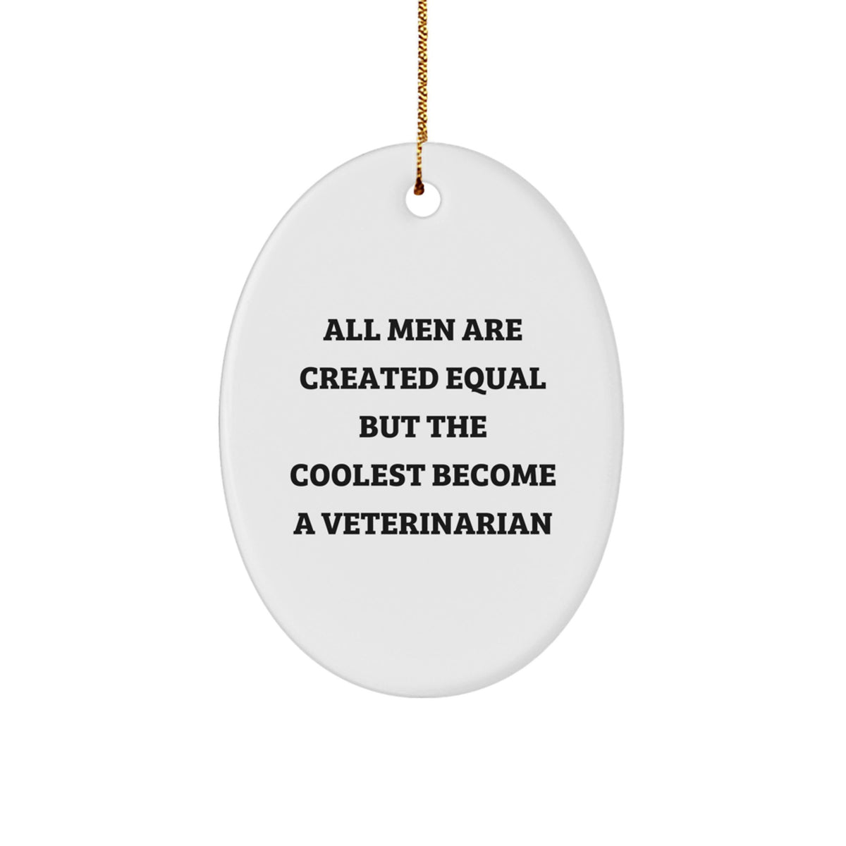 Funny Veterinarian Oval Ornament Gifts from Men for Friends, Unique Christmas Decorations - Image 1