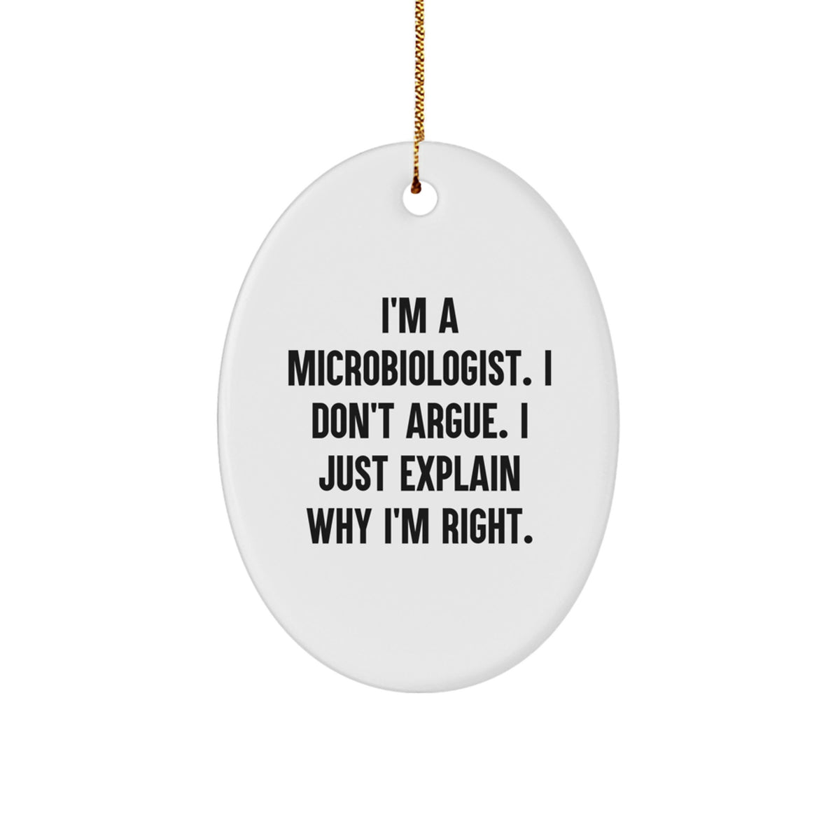 Funny Microbiologist Gifts from Family - Oval Ornament Christmas Unique Decorations for Men Women Coworkers Friends - Image 1