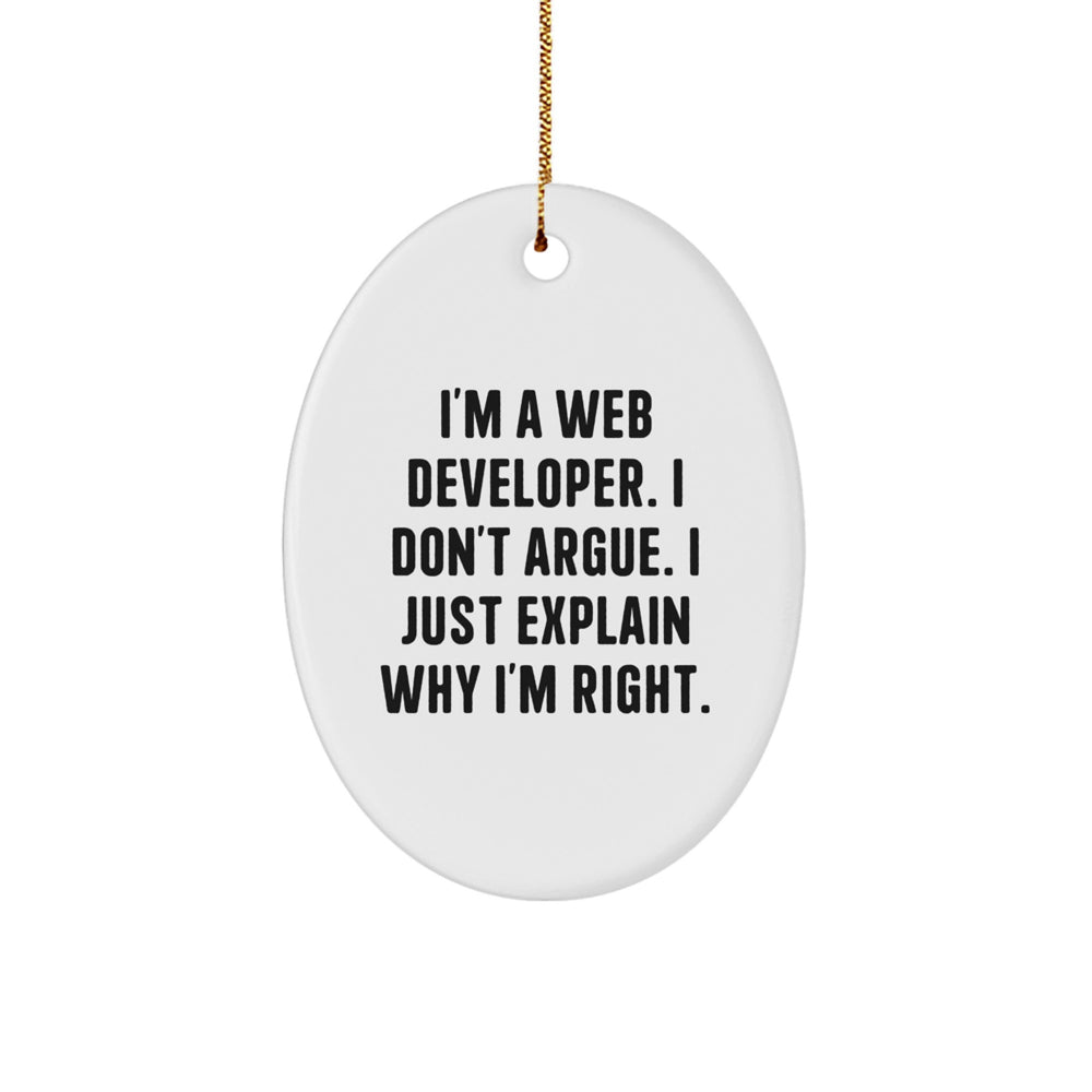 Fun Web Developer Oval Ornament Gifts from Friends for Coworkers' Christmas Unique - Image 1