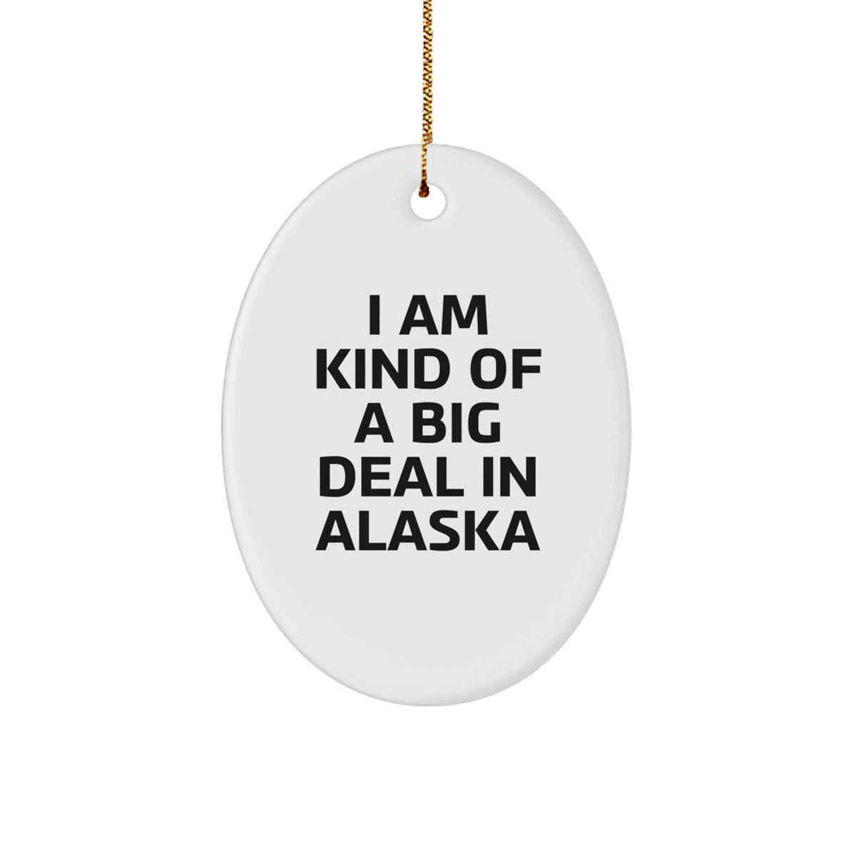 Alaska Gifts for Friends from I Am Kind Of A Prime Selection In Alaska Oval Ornament, Handcrafted White Oval Shaped MDF with High-Gloss Finish, Perfect for Christmas - Image 1