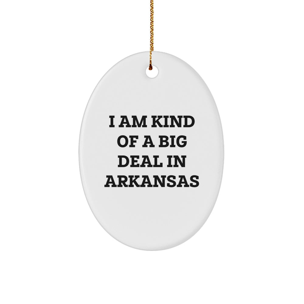 Arkansas Oval Ornament, 'I Am Kind Of A Prime Selection In Arkansas' Funny Quote Gifts for Men, Women, Family, Friends from Arkansas - Image 1