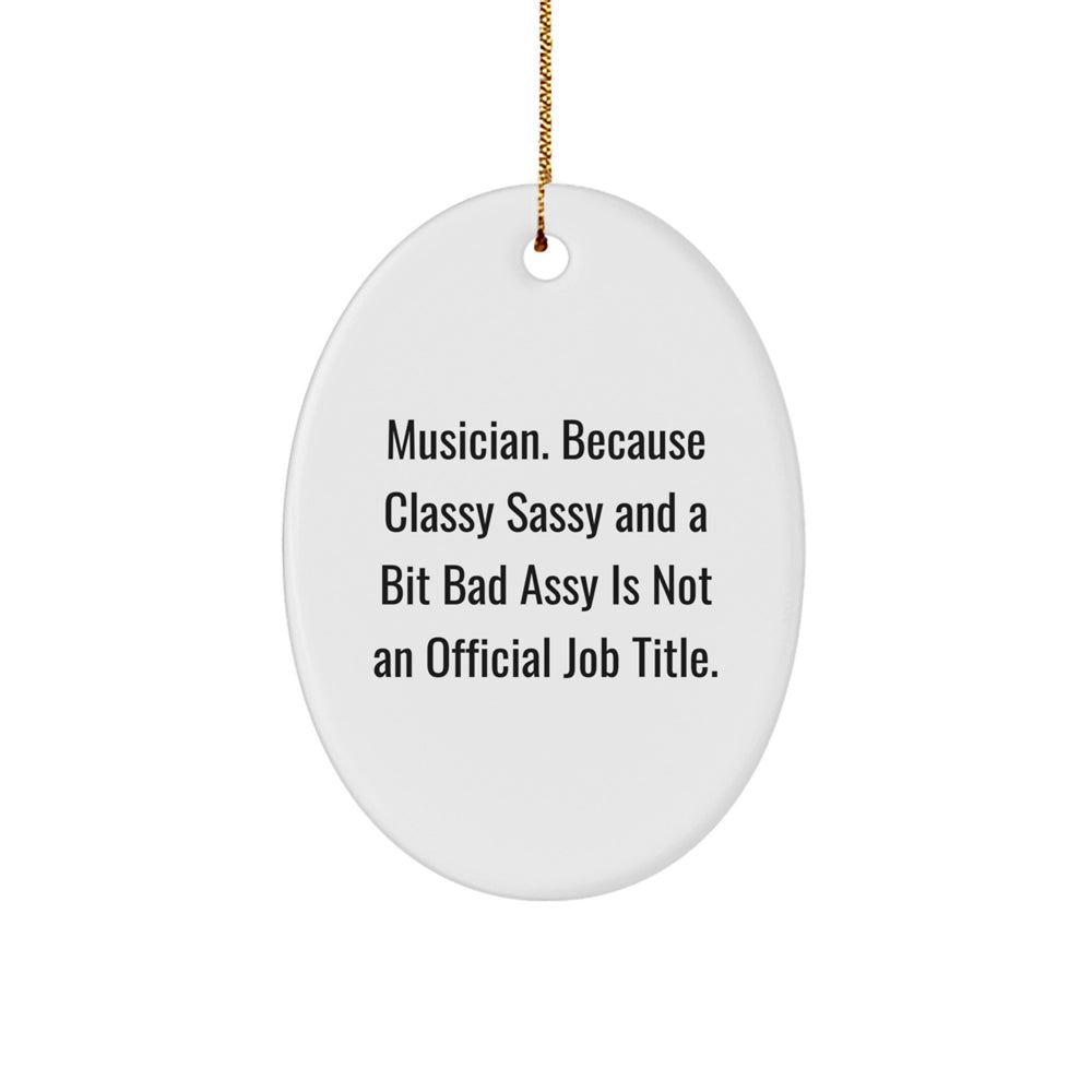 Funny Musician Oval Ornament, Gifts from Friends to Musician Men for Christmas Unique Gifts - Image 1