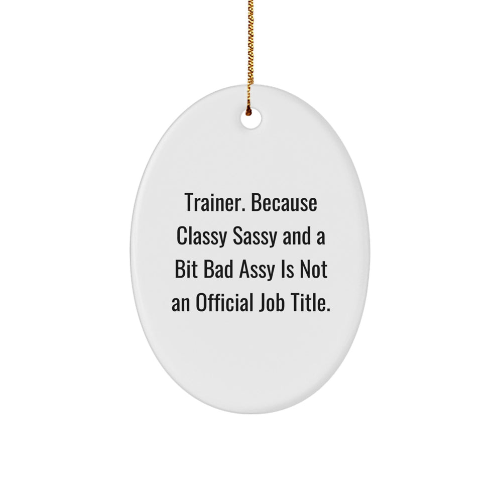 Funny Trainer Oval Ornament Gifts from Men to Friends, Christmas Unique Gifts for Trainer Lovers - Image 1