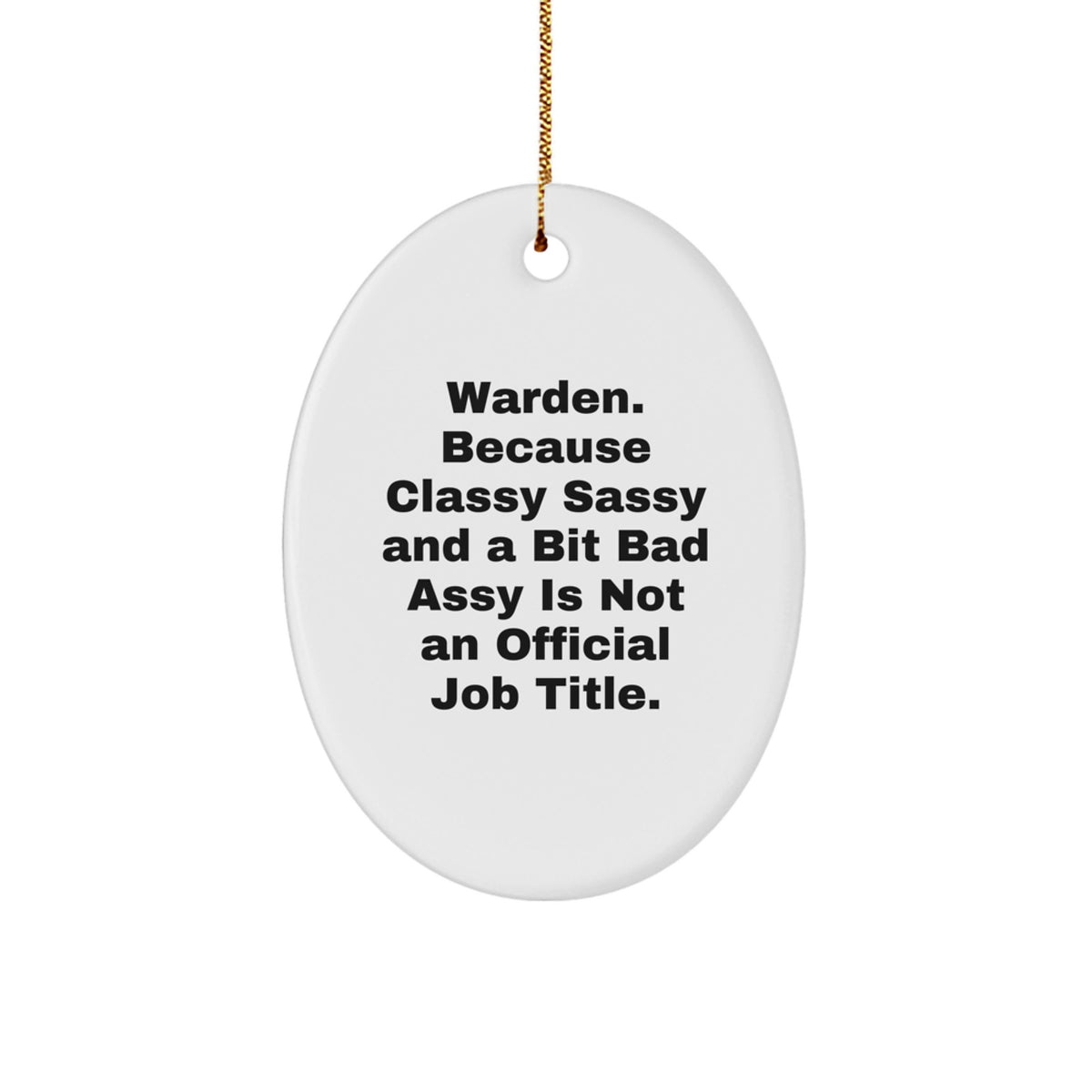 Funny Warden Oval Ornament Gifts from Friends for Christmas Unique Ideas - Image 1