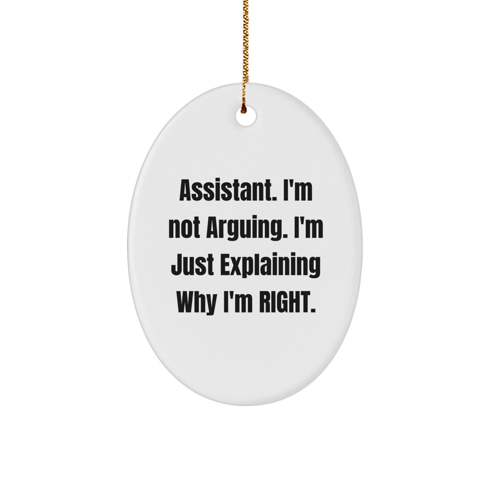 Funny Christmas Unique Gifts for Assistant, Men, Women, Friends, Coworkers, Family - Assistant Oval Ornament - Christmas Unique Decorations from Friends, Family, Men, Women, Coworkers, Assistant - Image 1