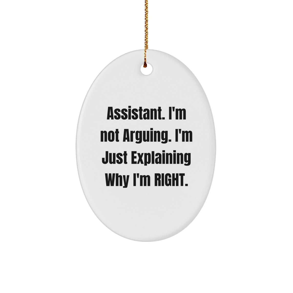 Funny Christmas Unique Gifts for Assistant, Men, Women, Friends, Coworkers, Family - Assistant Oval Ornament - Christmas Unique Decorations from Friends, Family, Men, Women, Coworkers, Assistant - Image 1