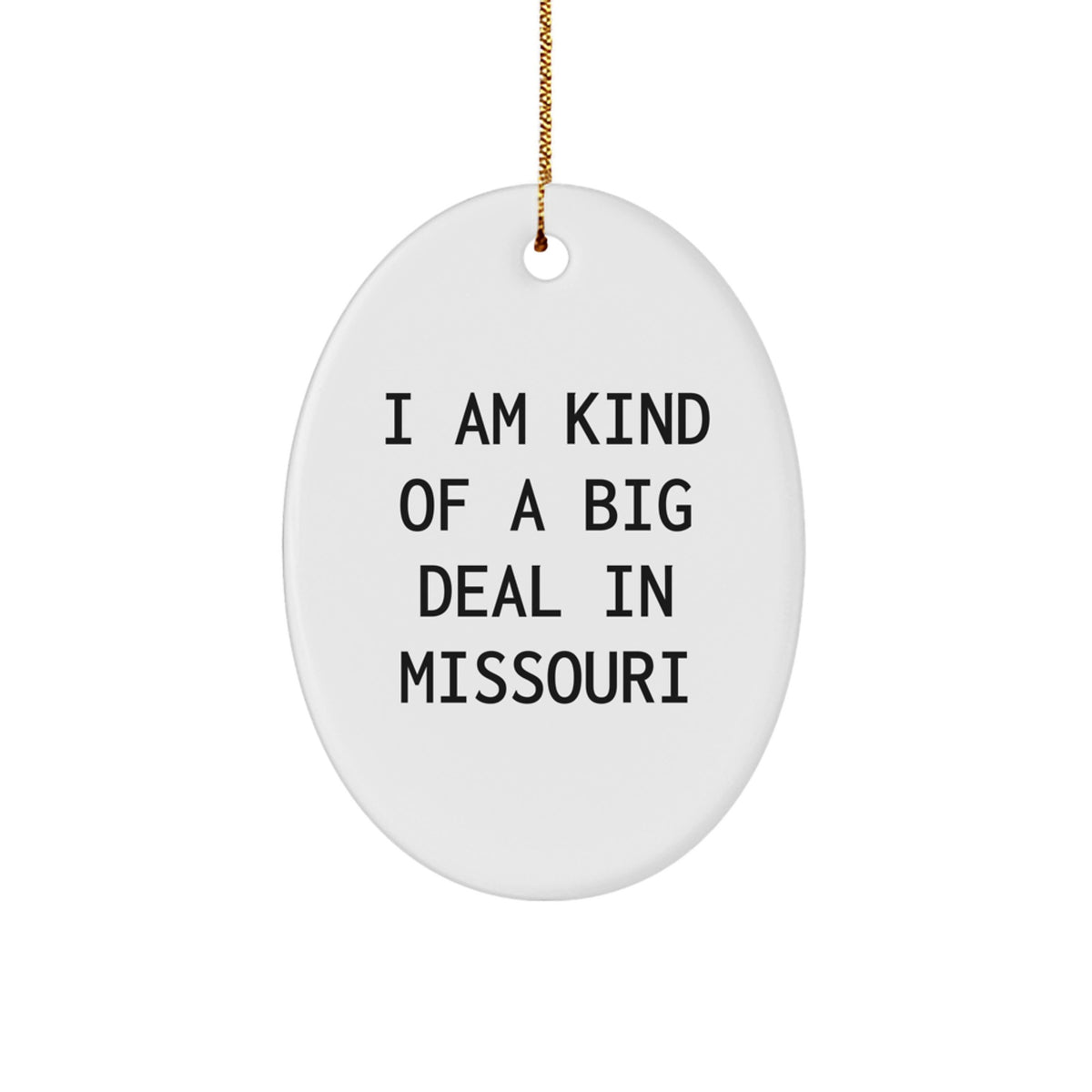 Missouri Christmas Unique Gift Oval Ornament I Am Kind Of A Prime Selection In Missouri - Image 1