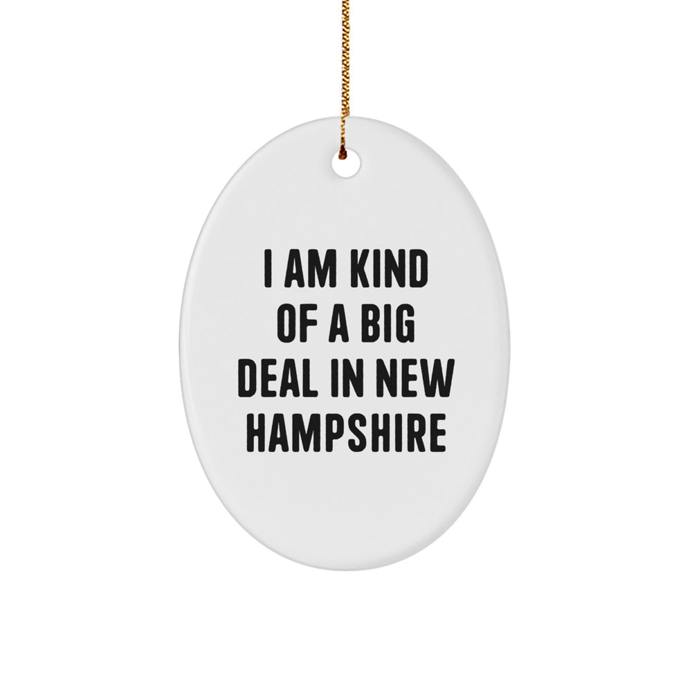 I Am Kind of a Prime Selection in New Hampshire Oval Ornament, Gifts from Family to Friends, Christmas Unique Presents for Men and Women - Image 1