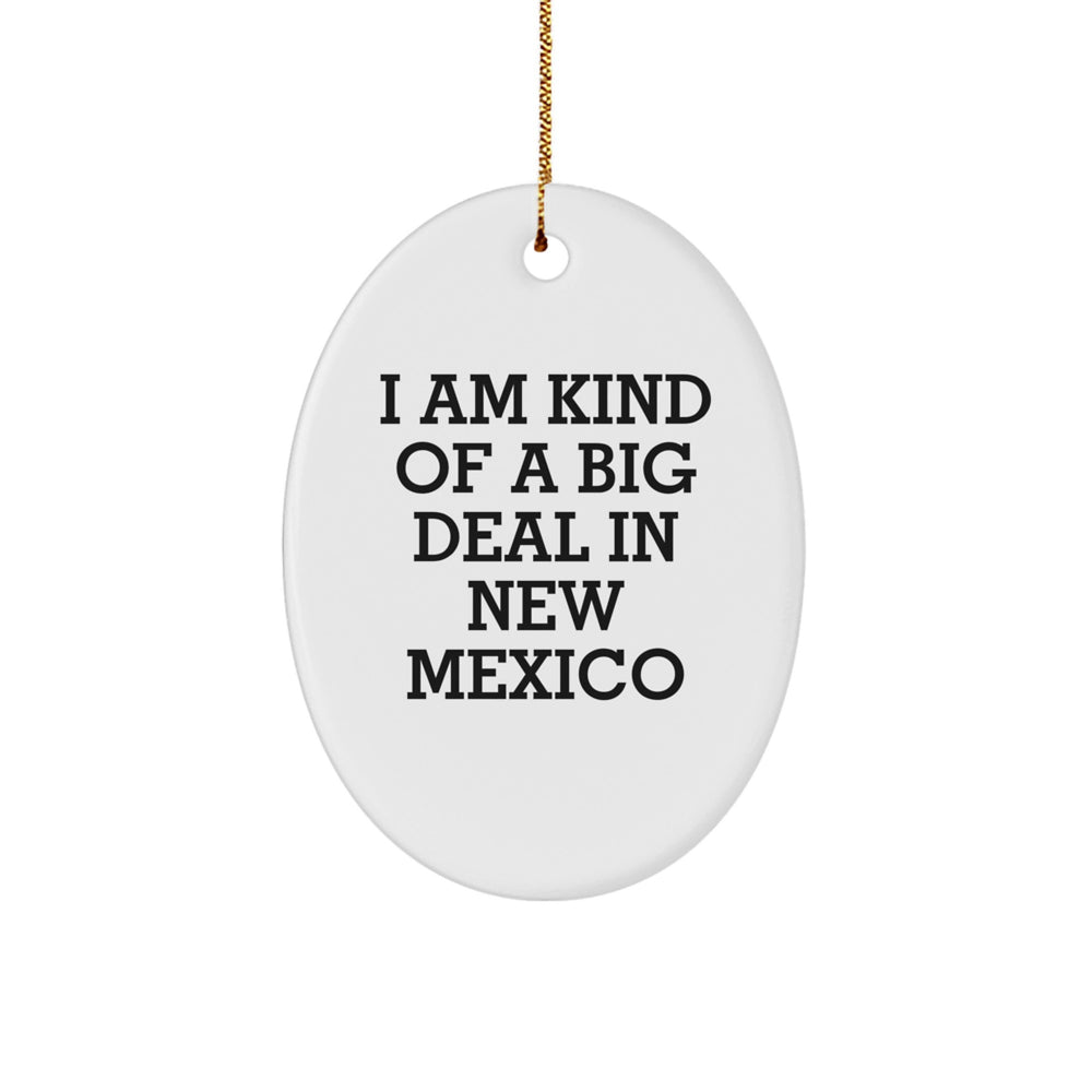 Funny New Mexico Gifts for Friends - Oval Ornament with 'I Am Kind of a Prime Selection' Quote, Perfect for Christmas - Image 1