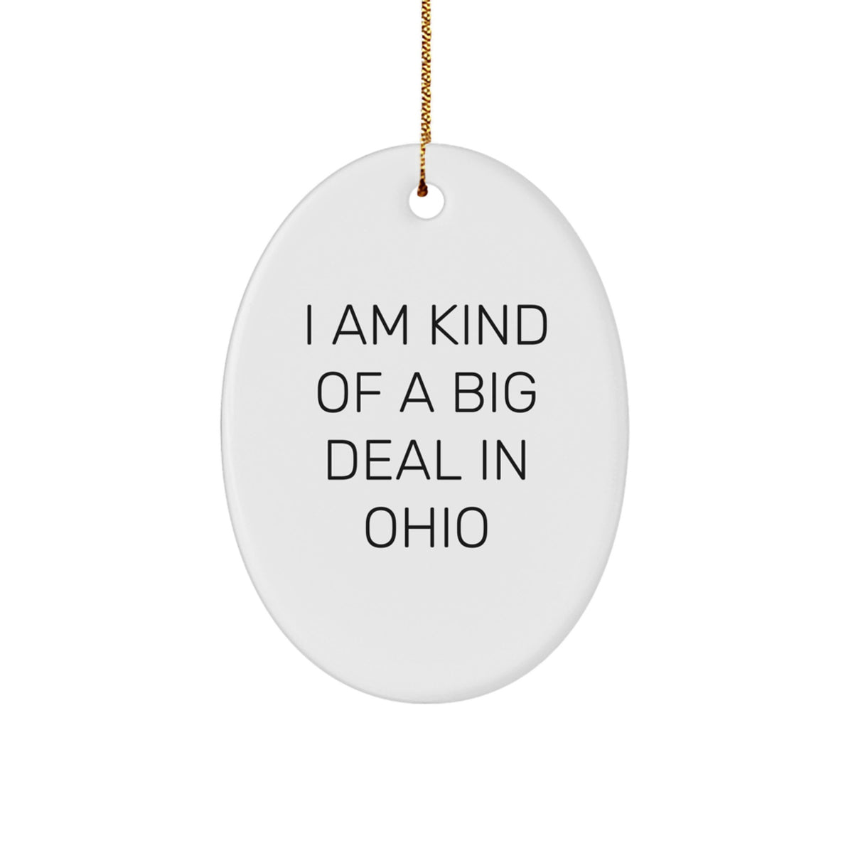 Funny Ohio Gifts for Men from I Am Kind Of A Prime Selection In Ohio Oval Ornament, Christmas Unique Handmade Decorations - Image 1
