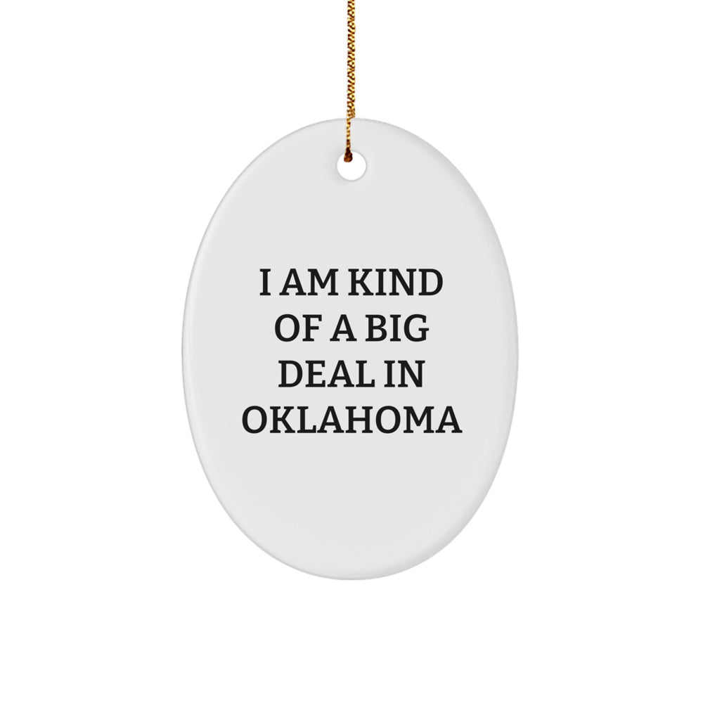 Oklahoma Oval Ornament - I Am Kind Of A Prime Selection In Oklahoma - Funny Christmas Unique Gift for Oklahoma Enthusiasts, Friends, or Family from Oklahoma - Image 1