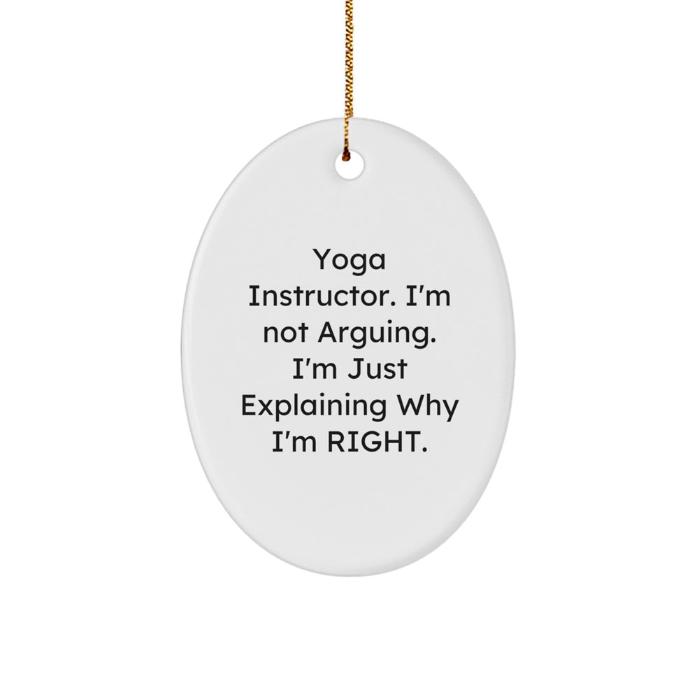 Yoga Instructor Funny Oval Ornament Gifts from Friends for Men - Christmas Unique Presents - Image 1