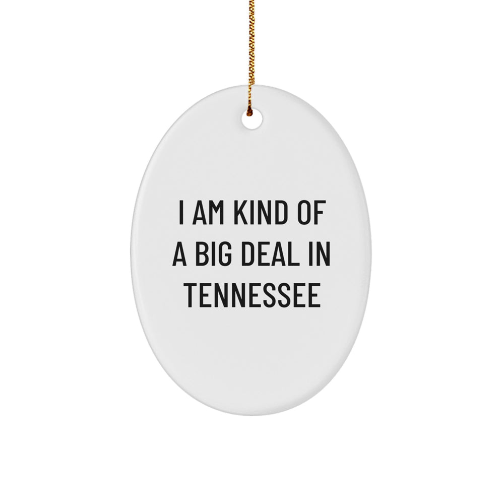 Tennessee Oval Ornament, 'I Am Kind Of A Prime Selection' Funny Quote Gifts from Friends to Family for Christmas - Image 1