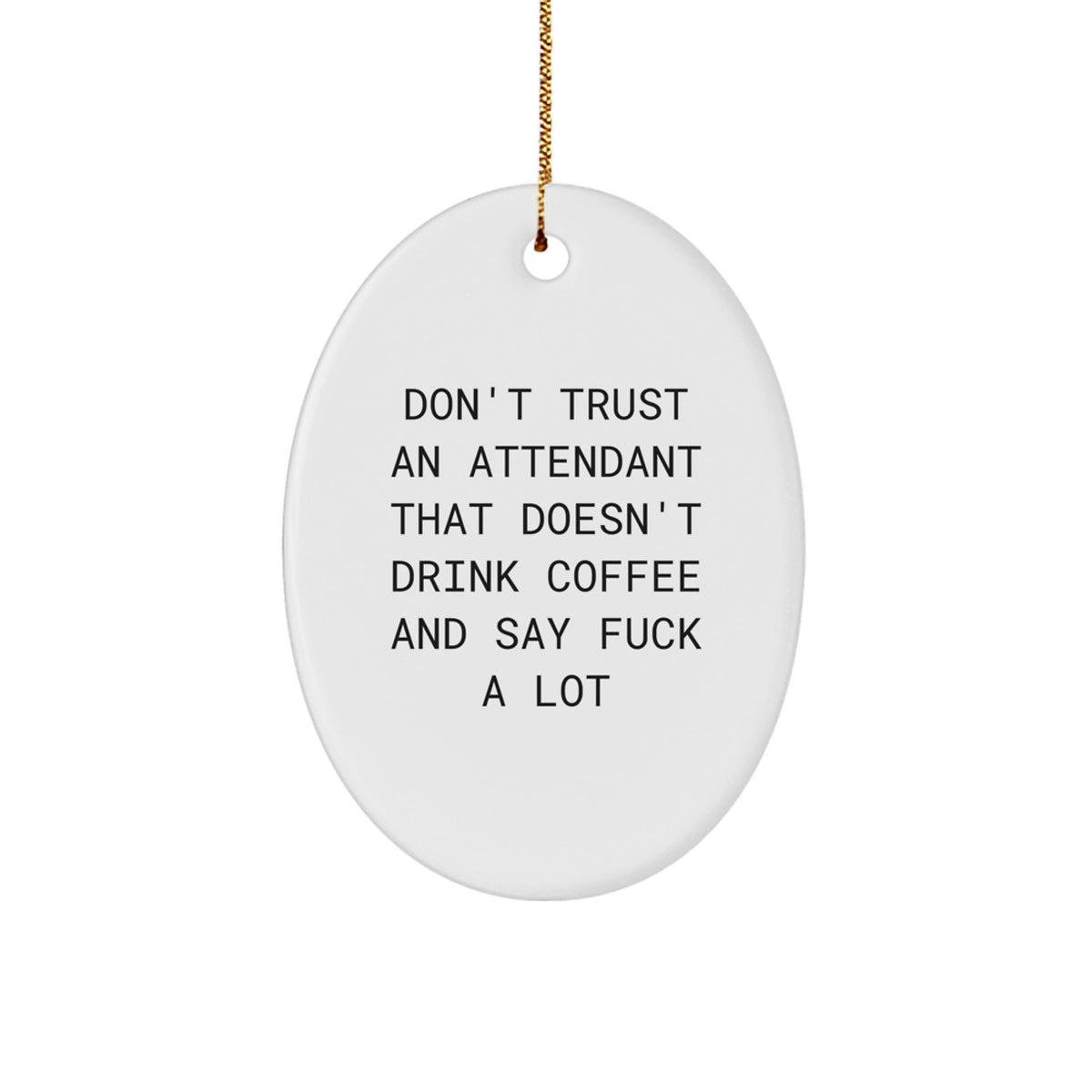 Funny Attendant Gifts, Oval Ornament for Attendant, Unique Christmas Unique Gifts from Men to Attendant - Image 1