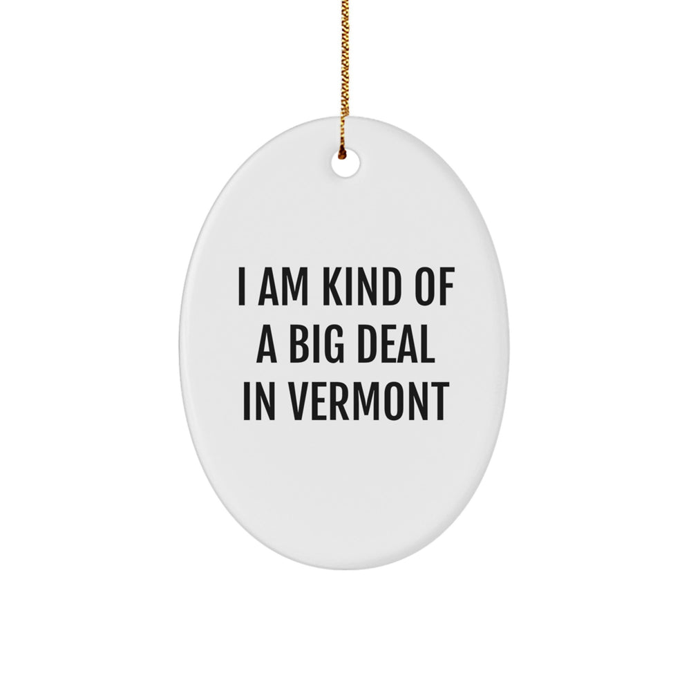 Vermont State Gifts from Friends - I'm Kind of a Prime Selection Oval Ornament for Men, Women, Family - Funny Quote Christmas Unique Gift Ideas - Image 1
