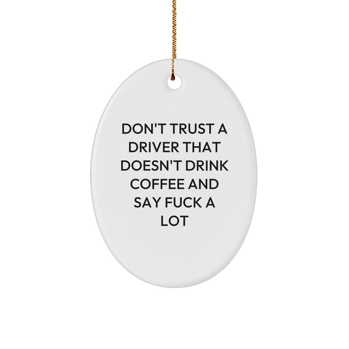 Funny Driver Gifts from Friends - Oval Ornament for Driver Lover's Christmas Unique - Image 1