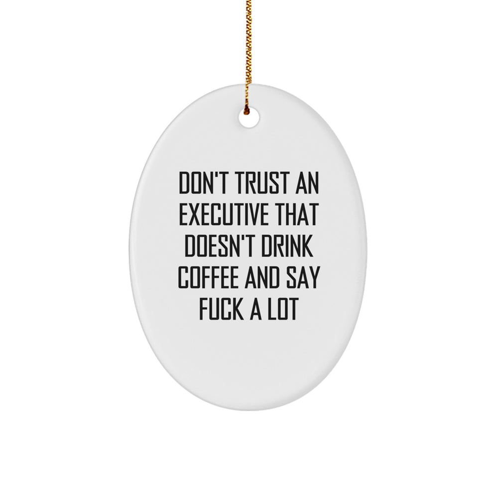 Funny Executive Oval Ornament Gifts from Coworkers for Christmas, Oval Shaped Executive Gifts Men Women - Image 1