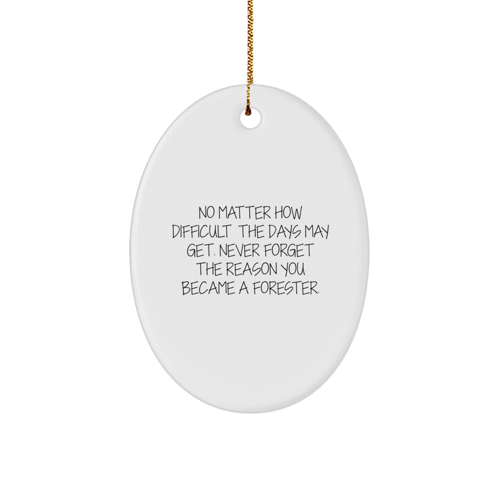 Forester Gifts from Family, Friends - Inspirational Oval Ornament for Foresters, Men, Women, Christmas Unique Gifts - Image 1