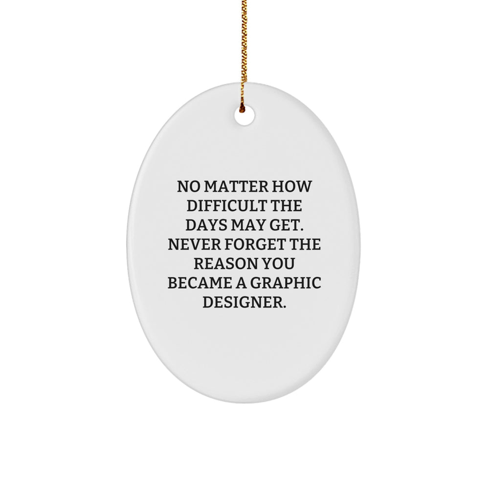 Gifts from Friends for Graphic Designers, Oval Ornament Inspirational Christmas Unique - Image 1