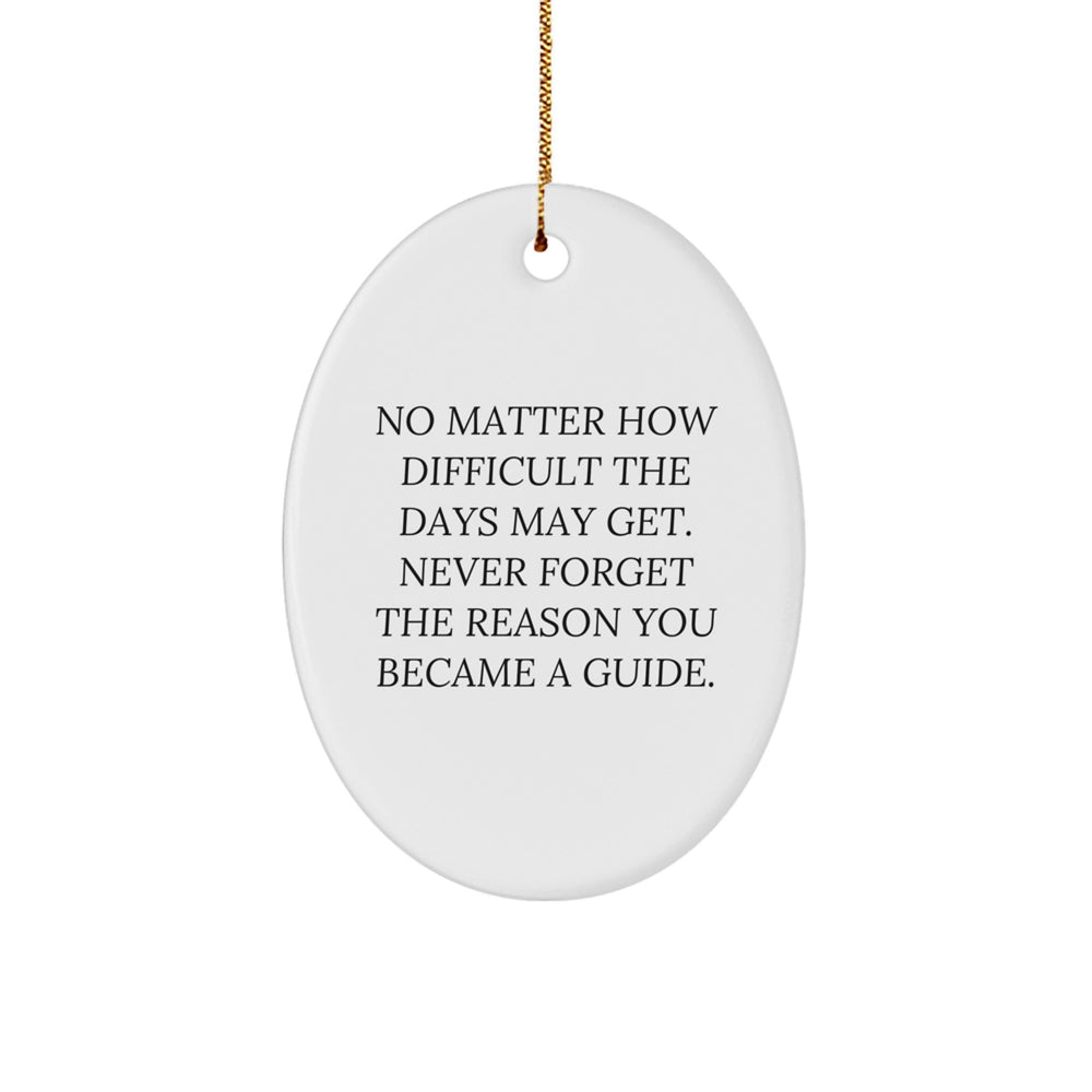 Funny Guide Gifts from Friends for Guides, Oval Ornament Christmas Unique Decorations, Inspirational Oval Shaped Keepsakes, Never Forget the Reason You Became a Guide - Image 1