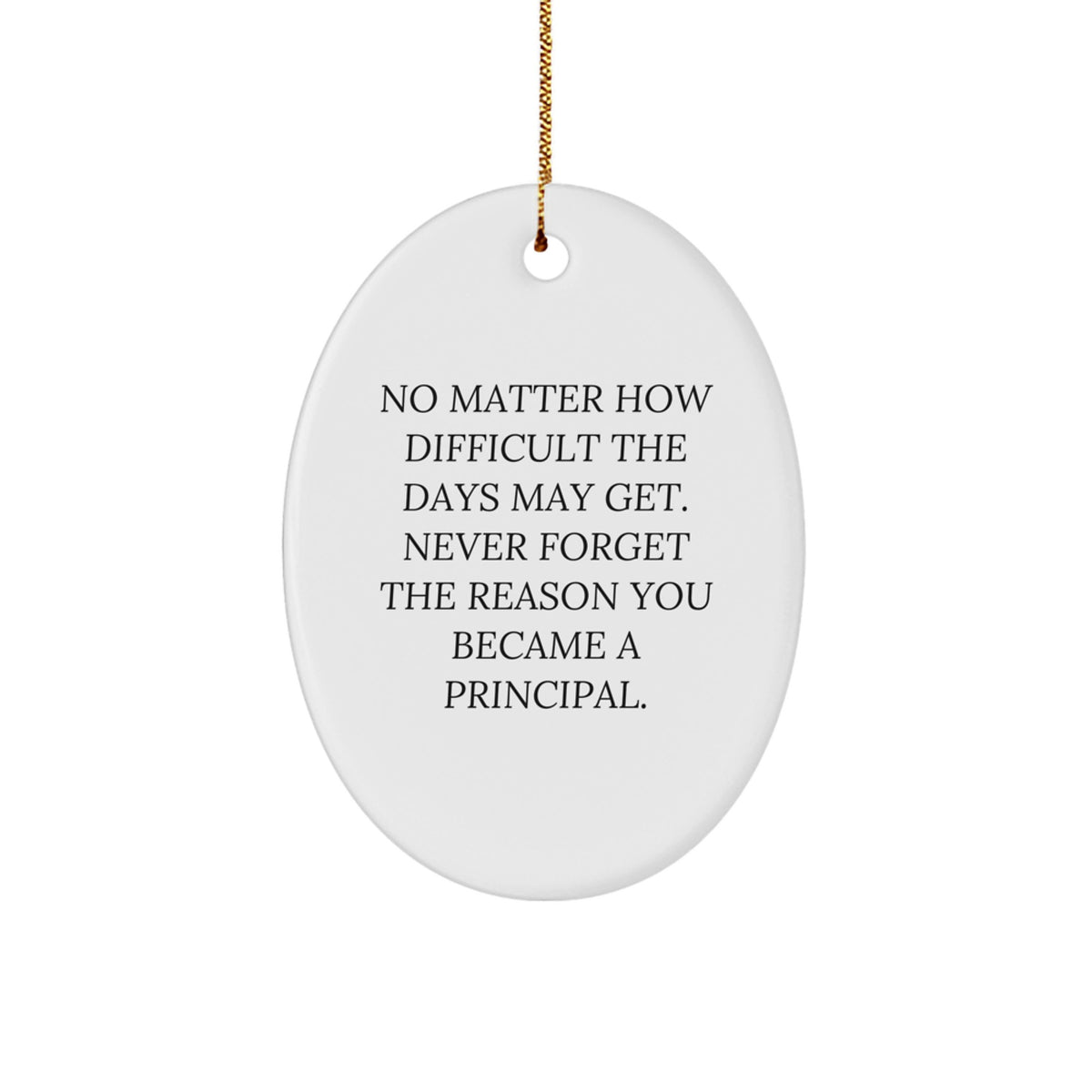 Funny Principal Gifts, Oval Christmas Ornaments for Men - Never Forget The Reason You Became A Principal - Gifts from Friends to Family - Image 1