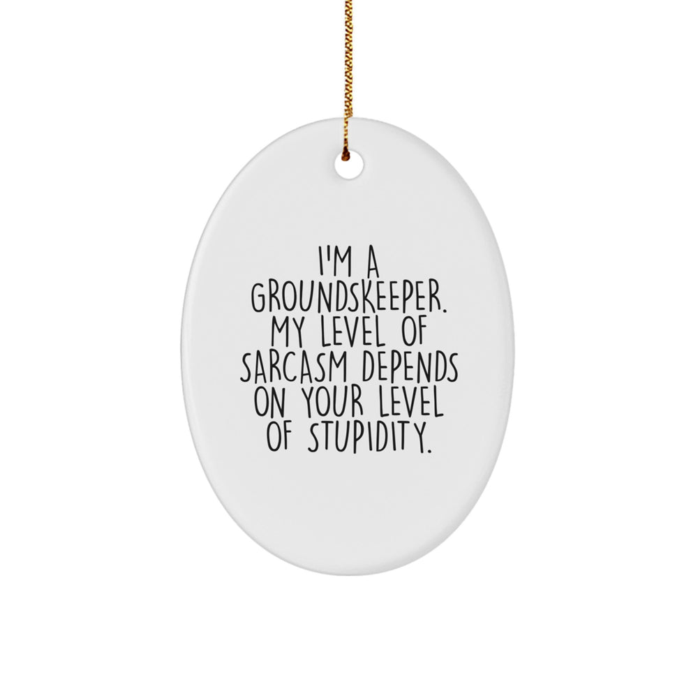 Funny groundskeeper Oval Ornament, Gifts from Friends and Family for groundskeeper, Unique Christmas Unique Gifts, Oval Ornament for groundskeeper - Image 1