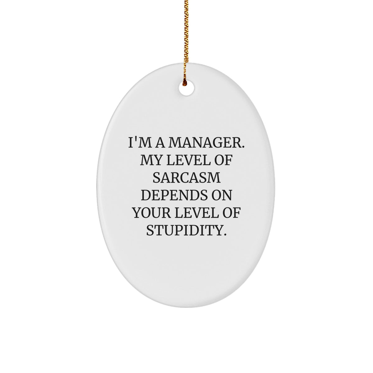 Manager Oval Ornament Funny Sarcasm Gift for Men Friends Coworkers Family - Image 1