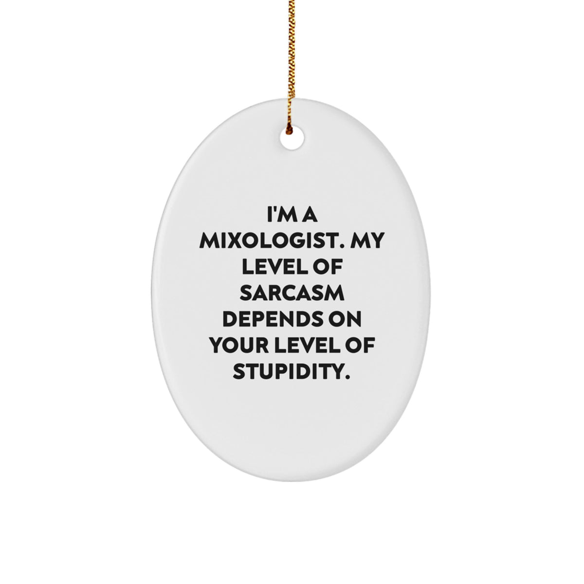 Mixologist Oval Ornament Funny Quote Gifts for Men Women Friends Family from a Sarcastic Mixologist - Image 1