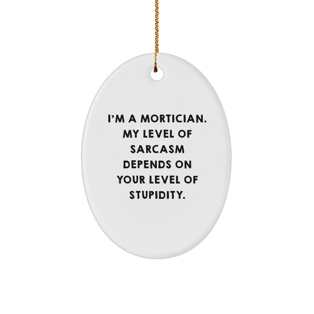 Mortician Oval Ornament Gifts from Friends and Family - Funny Sarcasm Christmas Unique Gifts for Men and Women - Image 1