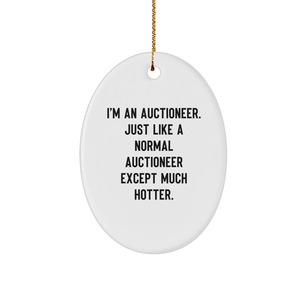 Auctioneer Oval Ornament Funny Gift for Friends, Funny Auctioneer Gifts, and Christmas Unique Gifts from Friends, Auctioneer Gifts for Friends - Image 1