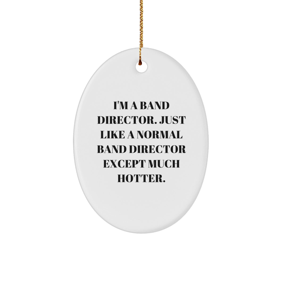 Funny Band Director Gifts from Friends - Oval Ornament with 'I'm A Band Director. Just Like A Normal Band Director Except Much Hotter.' Quote for Christmas - Image 1