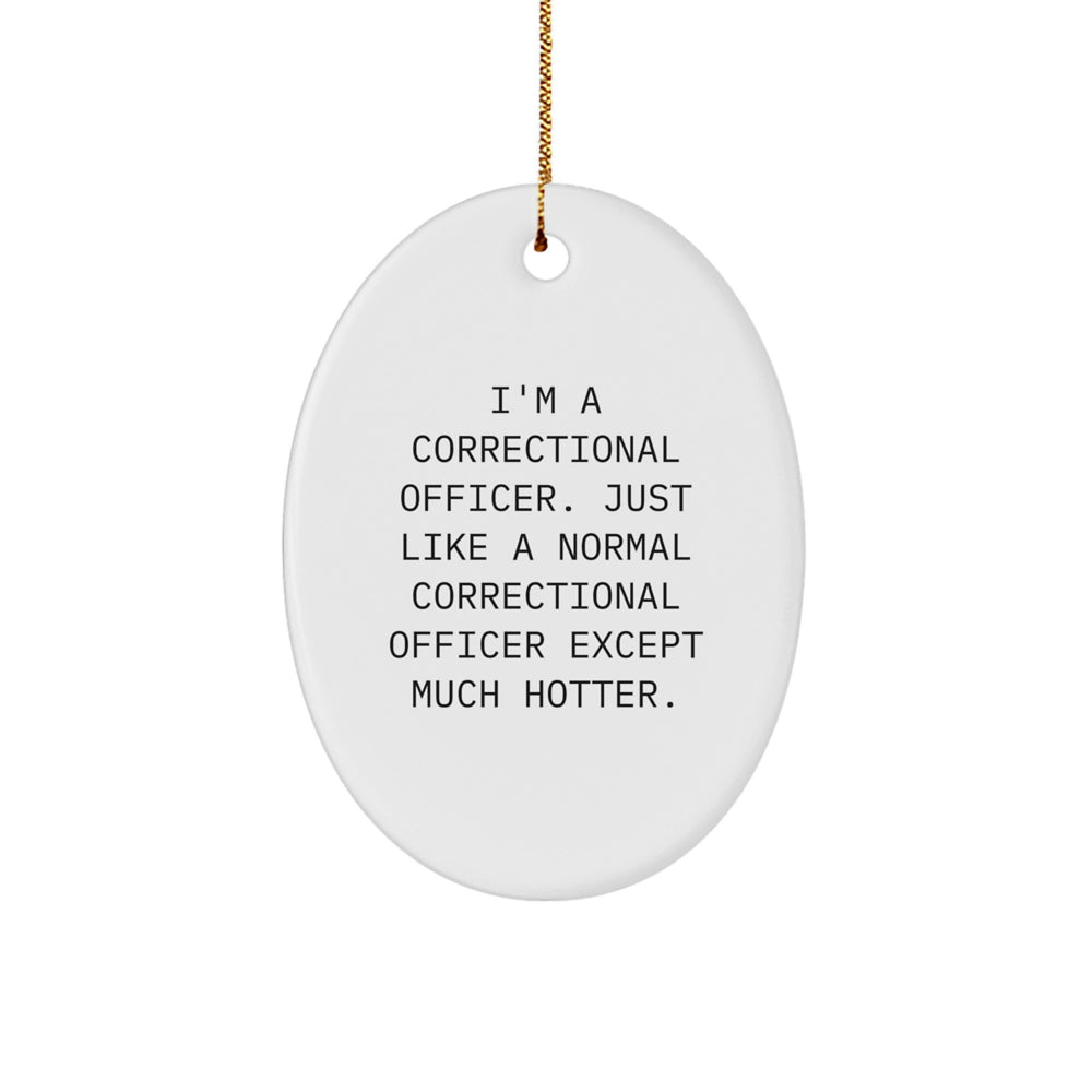 Correctional Officer Gifts from Friends and Family - I'm A Correctional Officer. Just Like A Normal Correctional Officer Except Much Hotter. Oval Ornament - Christmas Unique presents - Image 1