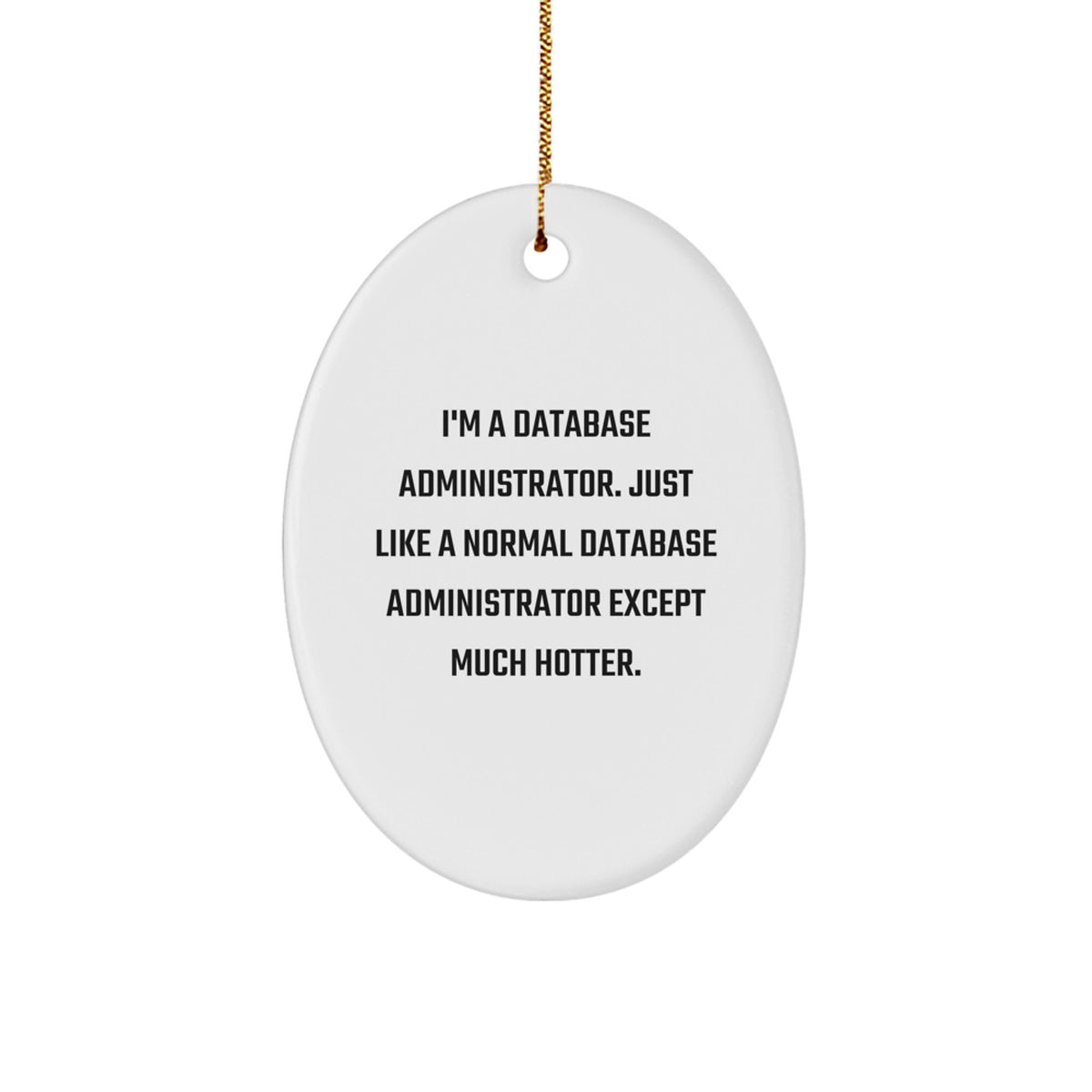 Funny Database Administrator Gifts for Men from Family - I'm A Database Administrator. Just Like A Normal Database Administrator Except Much Hotter. Oval Ornament for Christmas - Image 1