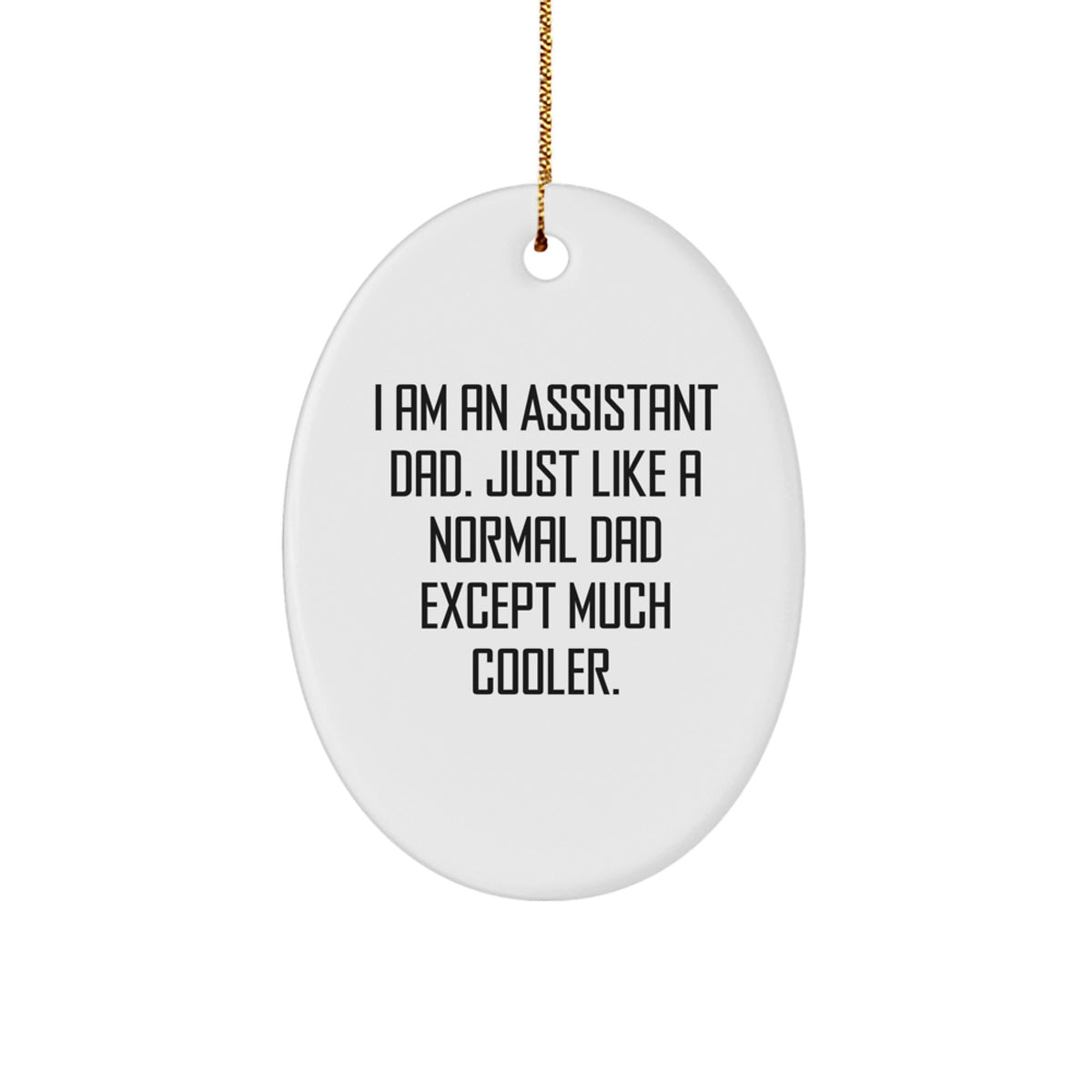 Funny Assistant Dad Oval Ornament Gifts from Men to Family, Gifts for Assistant Dads, Unique Christmas Unique Gifts - Image 1