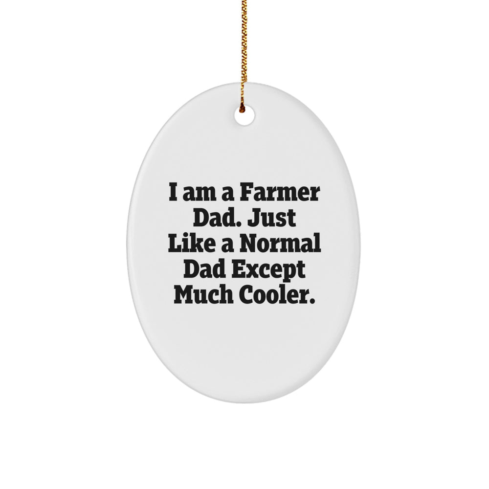 Funny Farmer Dad Gifts from Men to Family - Oval Ornament Christmas Unique Presents - Image 1