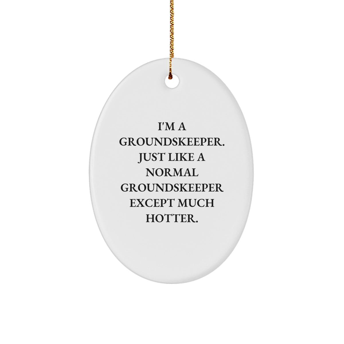 Funny groundskeeper Gifts, I'm a groundskeeper, Just Like a Normal groundskeeper Gifts from Friends, Christmas Oval Ornament for groundskeeper, Men, or Women - Image 1