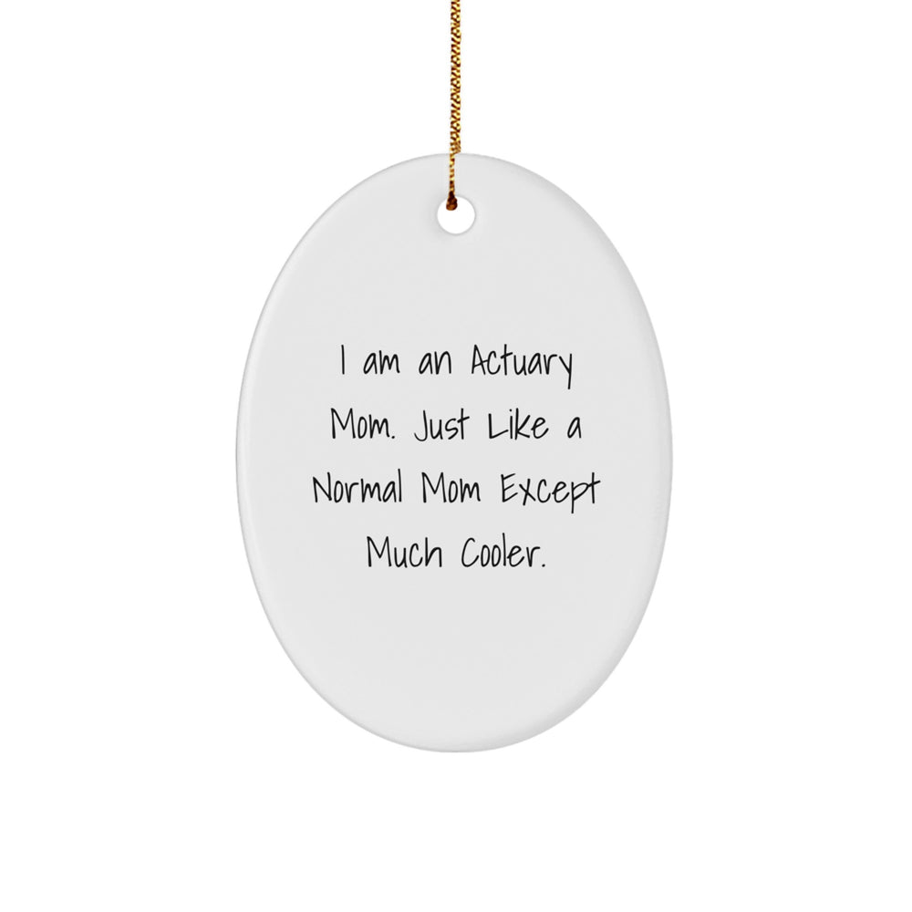Funny Actuary Mom Gifts for Actuaries, Oval Ornament for Actuary Mom, Christmas Unique Gifts from Family - Image 1