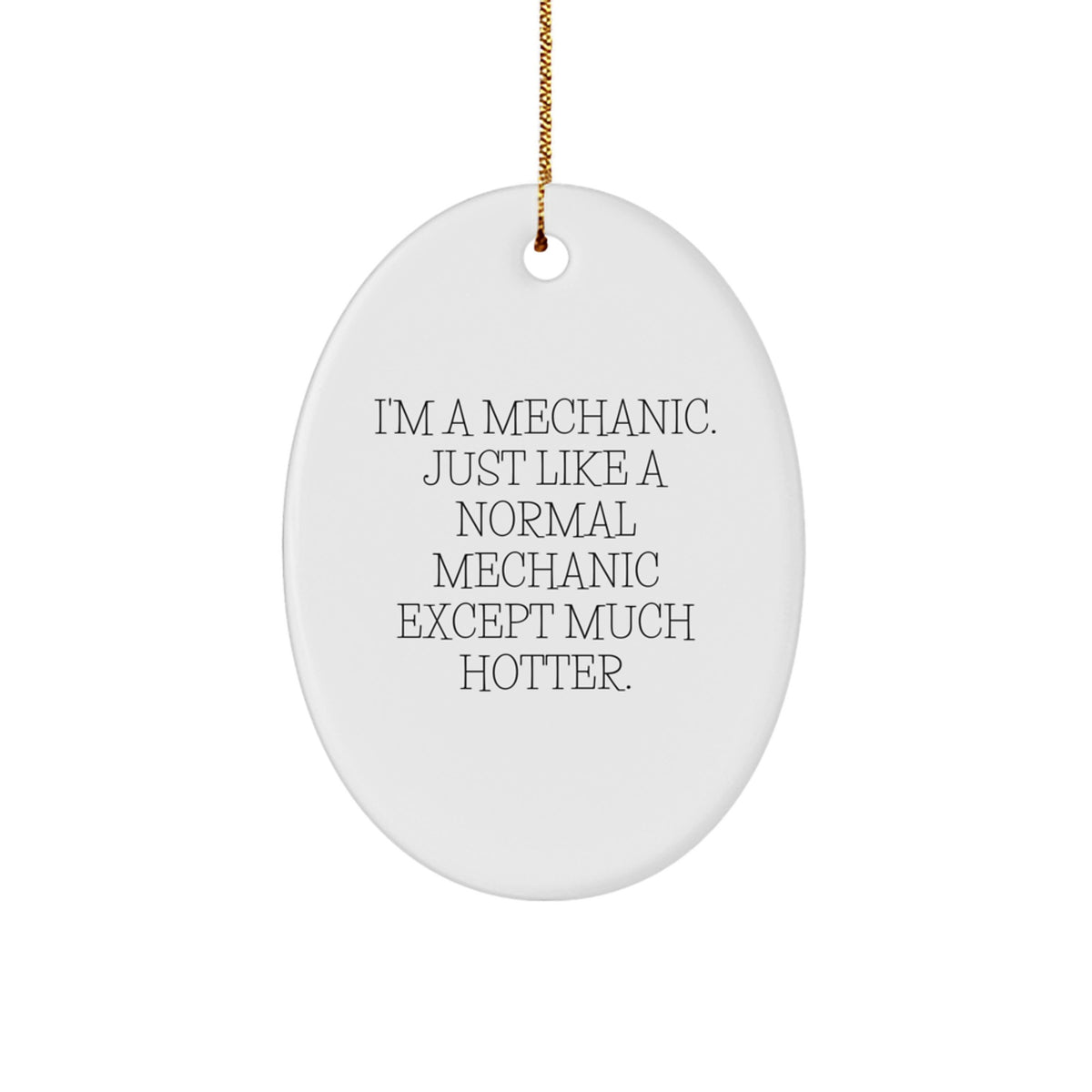 Funny Mechanic Gifts for Men - 'I'm A Mechanic...' Oval Ornament from Friends & Family - Image 1