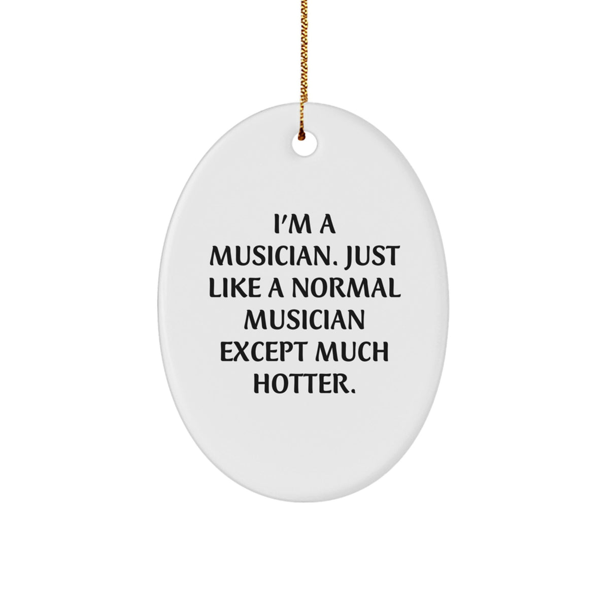 Hot Musician Gifts for Men, I'm A Musician. Just Like A Normal Musician Except Much Hotter., Oval Ornament, Christmas Unique Gifts from Friends, Family, or Coworkers - Image 1