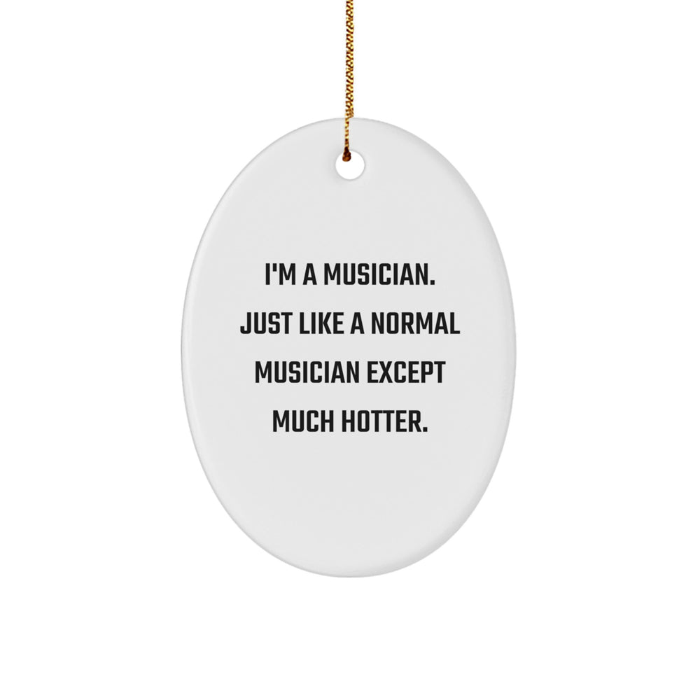 Funny Musician Gifts from Friends for Musician - Oval Ornament, 'I'm A Musician' - Image 1