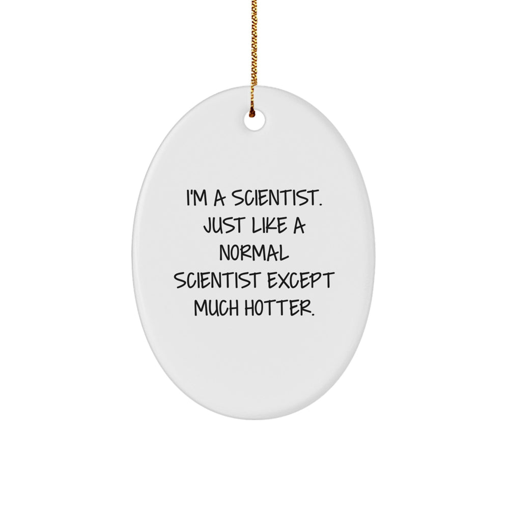 Funny Scientist Gifts for Men, I'm A Scientist Oval Ornament with Quote, Unique Christmas Unique Gifts from Friends to Family - Image 1