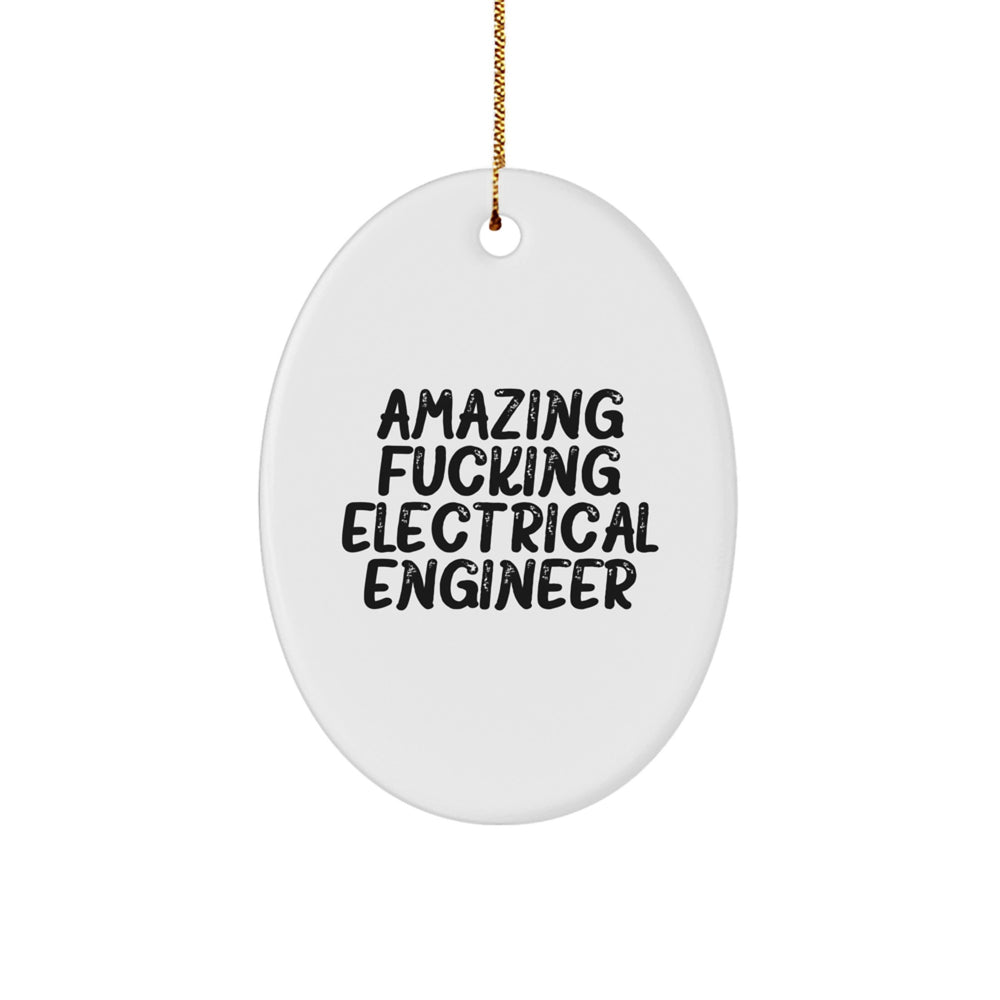 Funny Electrical Engineer Gifts from Friends for Men - Oval Ornament with Amazing Quote - Unique Christmas Memorable Presents - Image 1