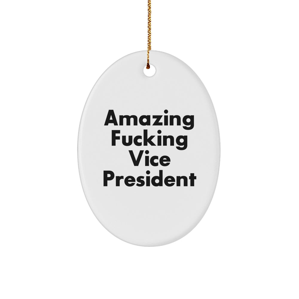 Funny Vice President Oval Ornament Gifts from Friends and Family for Vice President, Amazing F--king Vice President Christmas Unique Gifts - Image 1