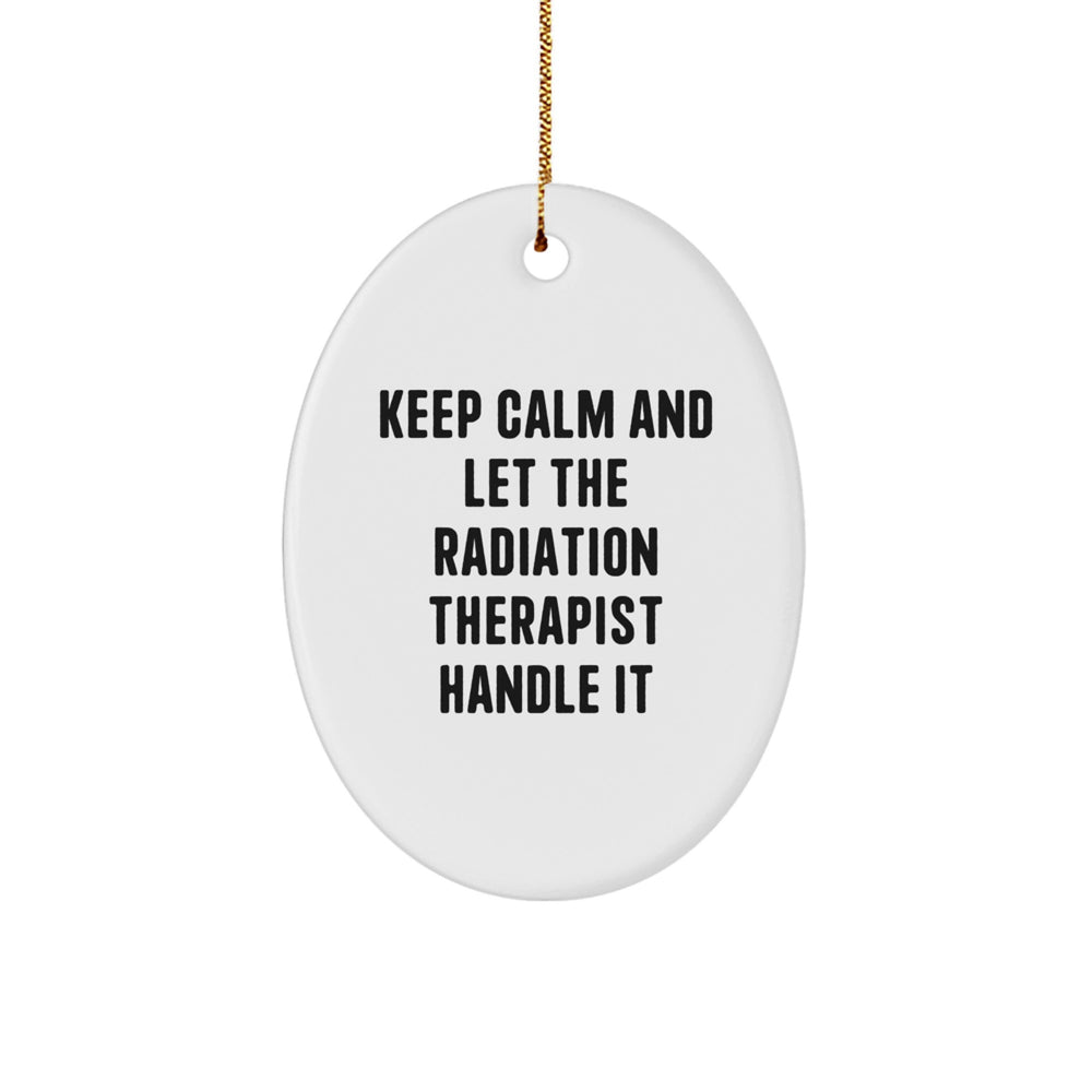 Funny Radiation Therapist Oval Ornament Gifts from Men to Women for Coworkers, Friends, or Family - Christmas Unique - Image 1