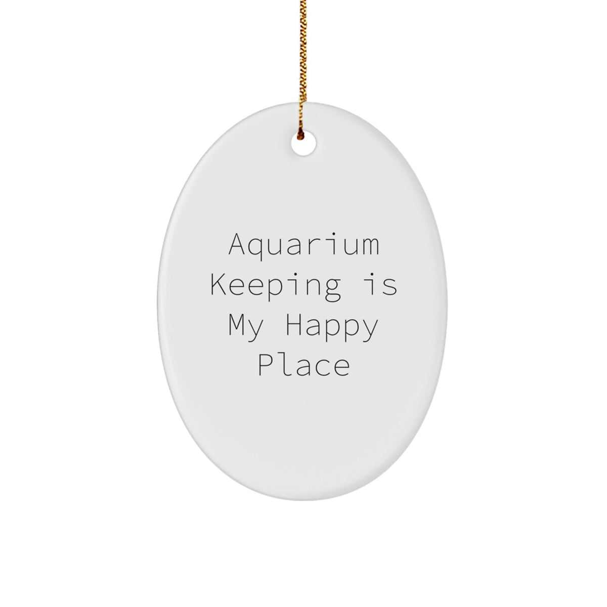 Aquarium Keeping Gifts from Friends, Oval Ornament for My Happy Place, Christmas Unique Oval Shaped Decor - Image 1