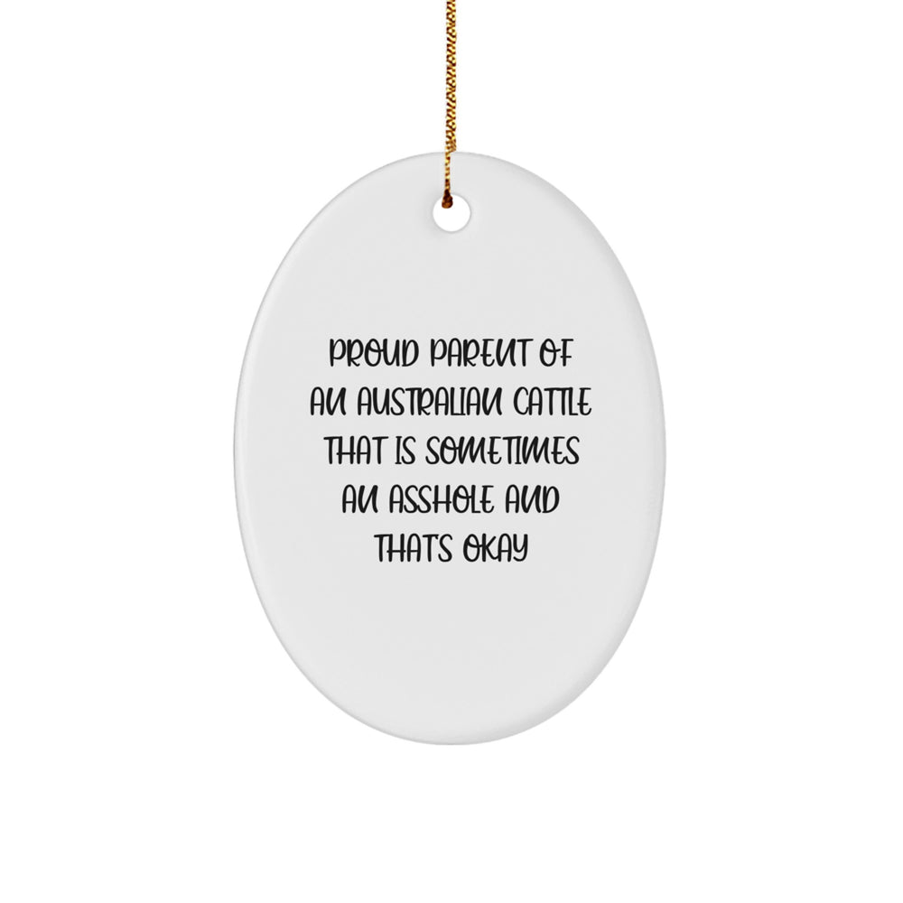Funny Australian Cattle Dog Gifts for Men from Friends, Australian Cattle Dog Oval Ornament Christmas Memorable Presents - Image 1