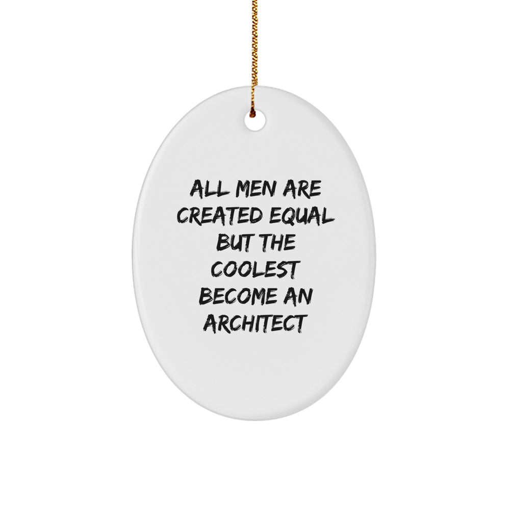 Funny Architect Quotes Oval Ornament - Gifts from Men - Perfect Christmas Unique Gifts for Architects - Durable MDF with Glossy Finish - Image 1