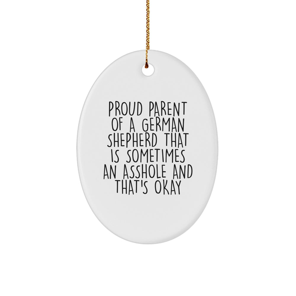 German Shepherd Dog Oval Ornament Gifts from Friends, Fun and Cute German Shepherd Dog Christmas Unique Gifts, Oval Shape German Shepherd Dog Lover Gifts - Image 1