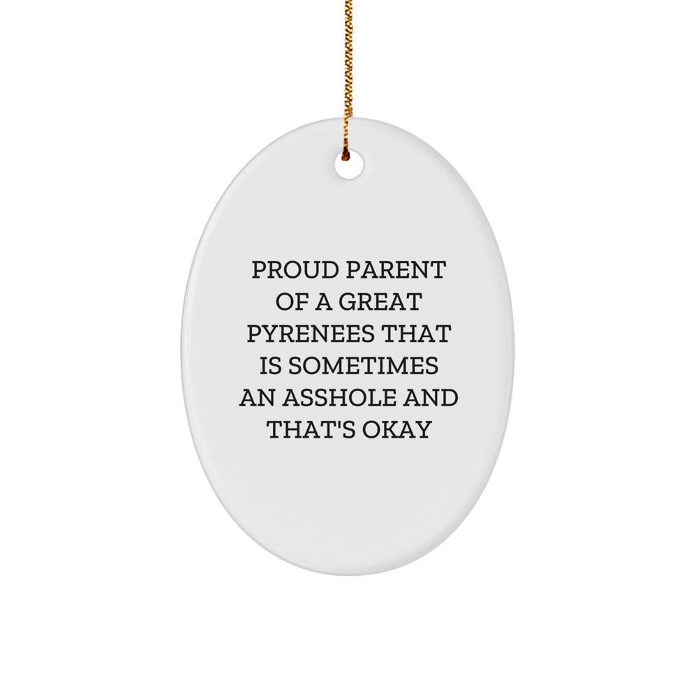 Great Pyrenees Dog Lovers Oval Ornament Gifts from Proud Parents, Christmas Unique Finds for Friends, Family, Coworkers - Image 1