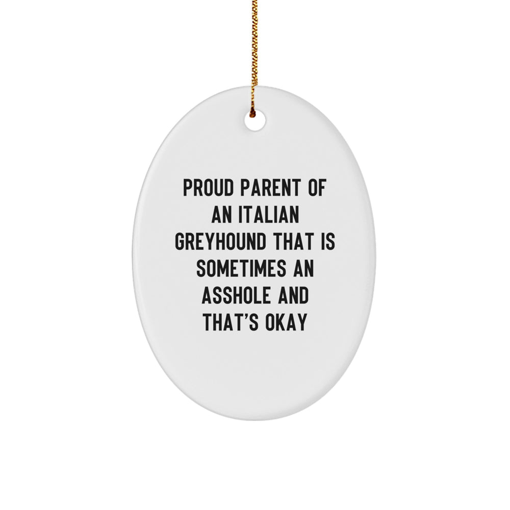 Italian Greyhound Dog Gifts, Funny Quote Ornaments, Gifts from Friends to Italian Greyhound Dog Lovers, Oval Ornament for Christmas Unique Gifts - Image 1